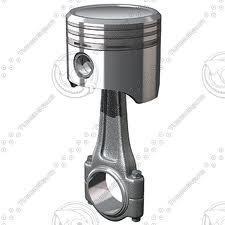 Pistons straight line driving member of the engine, subject to direct heat of combustion,