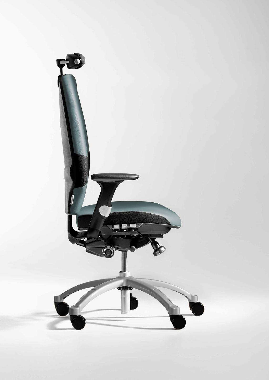 The neckrest can be adjusted by height and depth, providing comfort and support. Armrests are optional but are recommended since they provide relief for the shoulders.