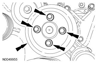 Tighten the smooth idler pulley and the grooved idler pulley to 25 Nm (18