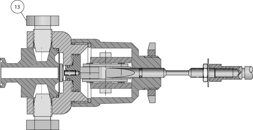 Figure 8. Baumann 83000 - Rotated View to Show Locking Bolts NORMAL FLOW DIRECTION PREFERRED MOUNTING (for outlet drain) PORT B E1334 Figure 9. Valve Body Subassembly Figure 10.