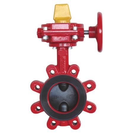 Lugged Wafer Butterfly Valve with Tamper Switch (NO - Normally Open) W50-A-ED-LL-S-GO-A UL/FM Approved Design Standard: MSS SP-67 Top Flange Standard: ISO 5211 Temperature Range: 0 C- 100 C Coating: