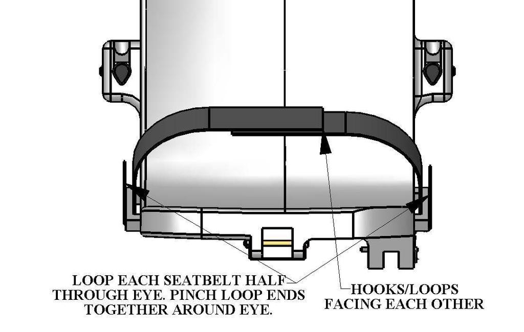 PRO POOL LIFT - ASSEMBLY INSTRUCTIONS 1. Attach Seat belt to the seat as shown. 2.