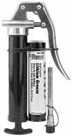 Extension Pipe: 4" (100 mm) Description 72542 Grease Gun with 18" Flex Hose and 4" Extension Pipe 1 Air operated grease gun Output 3.5 oz of grease per 100 strokes.