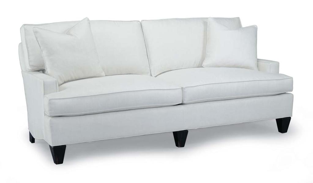 ESSENTIALS COLLECTION EXAMPLES SHOWN: XTL-2280 STOCK LENGTH This example shows an Essentials sofa with a T-cushion, track arm, boxed back, and leg base.