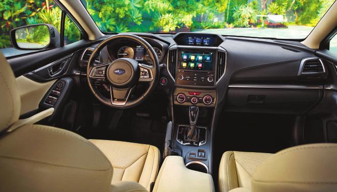 Subaru Impreza is a compact standout. The Impreza Limited features ivory leather and EyeSight safety.