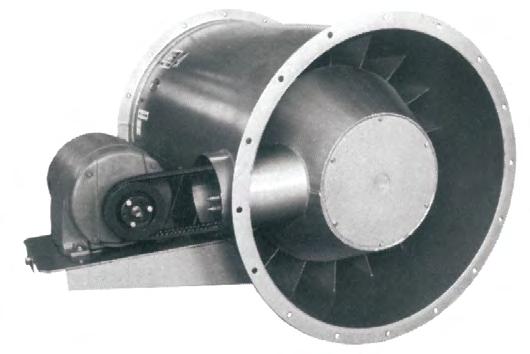 The Centaxial fan casing is rolled welded steel with aluminum or stainless steel available as an option.