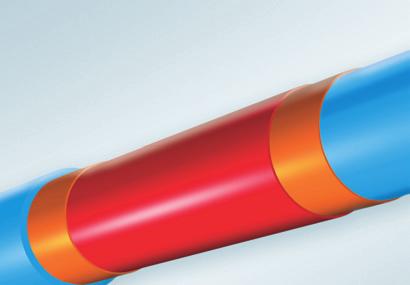 Penta-Pipe oxygen-tight according to DIN 4726 centrally positioned oxygen barrier layer (EVOH) PE-Xc inner pipe Adhesive EVOH oxygen barrier Adhesive PE-Xc outer pipe Adhesive PE-Xc Standard-model