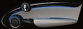 Chrome ring, as standard in Cooper model Decorative door trim MINI Yours Interior Style Off-White Colour Line Dark
