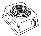 1625-00 - do - Dia 9" 2375-00 - do - Dia 12" 3000-00 989 Hot Plate Coil Type Rating 1200 Watts, 230 Volts AC/DC.