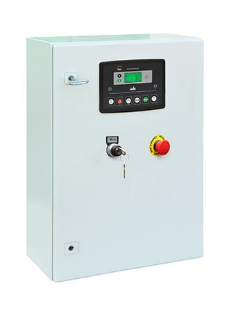 OPTIONS OPTIONAL 1: AUTOMATIC PANEL FOR MANUAL GENERATOR: ATS DSE 334 This panel provides the manual control generator with a reserve operation from the Mains, as the ATS sends the command to start