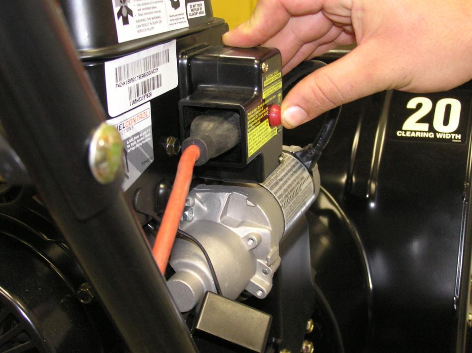 Starting Engine / Step G: (Electric Start) Press and hold starter button.