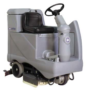 Total versality for a variety of applications PRODUCT FACTS Nilfisk ride-on scrubber/dryers make floor scrubbing easy.
