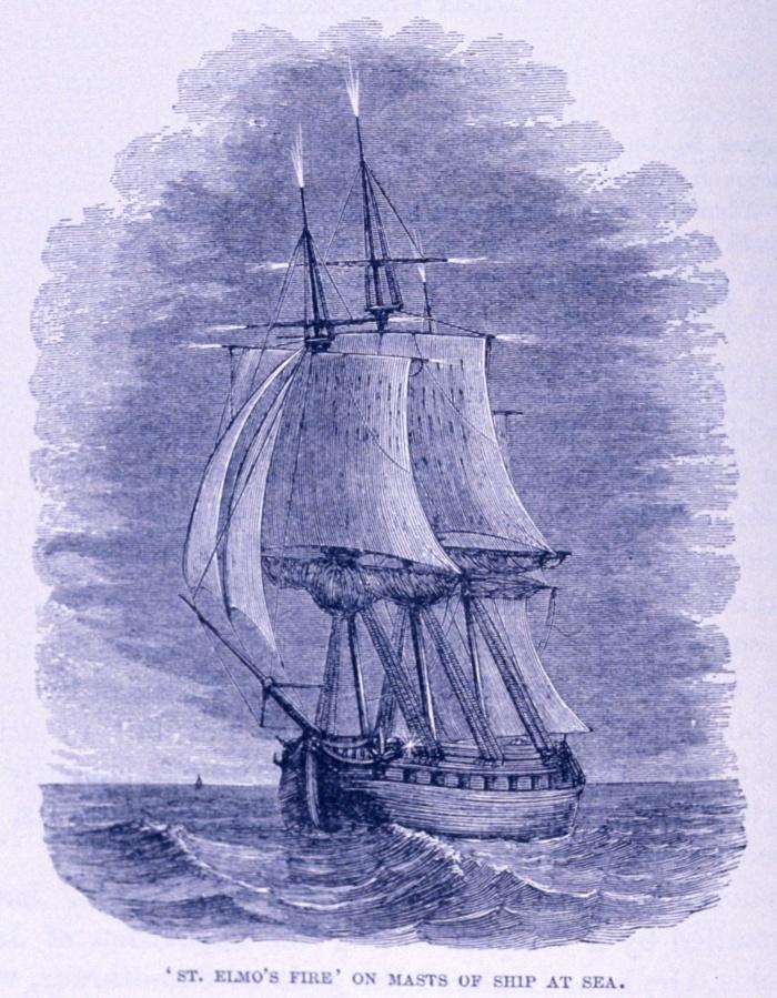 pointed mast on a ship.