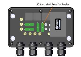 REFERENCE #6 Rapid Orange LED: Blown fuse on the reefer circuit. Replace the fuse (see Figure 12 for reefer fuse location). REFERENCE #7 Input voltage has not reached 13.8 volt turn-on threshold.
