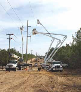 Crews began replacing 58 wooden poles with steel poles and added a higher-capacity, steel-reinforced wire.