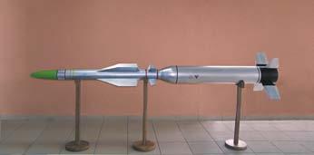 T38 STILET ADMS SURFACE-TO-AIR GUIDED MISSILES The two-stage bi-caliber solid-propellant SAM T382 is designed for destruction of aerial attack assets.