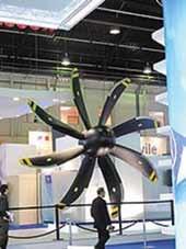 The propeller has 8 blades and is very costly for general aviation consideration.