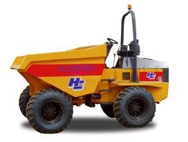 SITE DUMPERS Specifications 6 Tonne Swivel Dumper Unladen Weight 4.05 Tonnes Height top of ROPS Frame 3.470 Metres Height without ROPS Frame (Folds Down) 2.