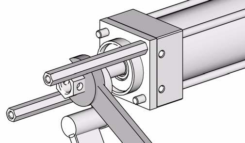 Hold the baffle jam nut stationary and rotate the left clevis so the cross-holes form a horizontal line, keeping one to two threads between the clevis head and the nut.