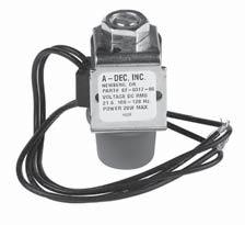 A-DEC 300 CHAIR SOLENOID ASSEMBLY 62.0317.00 Solenoid $185.00 CASCADE, DECADE, PERFORMER III, AND POSITIONER CHAIR SOLENOIDS 61.1335.00 Yellow wires, 100V $64.