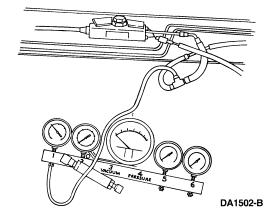 A check valve is located on both heads to prevent fuel pressure spikes in fuel rail.