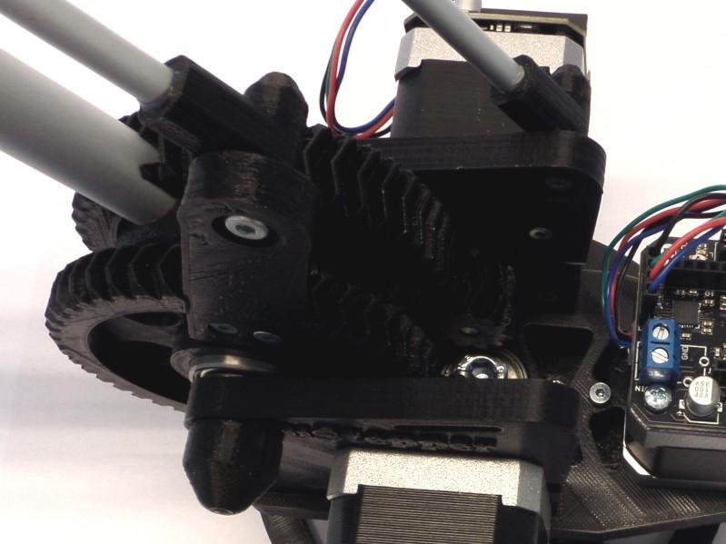 Optional hard stops The ustepper Robot Arm design allows the mounting of hard stops on both the rotating axis and the secondary arm. Fig.