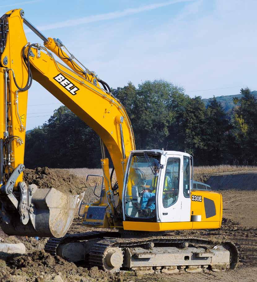 Performance Thanks to the advanced system technology, the Bell hydraulic excavator range offers purpose-built performance features with a