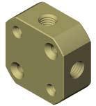 3-way T Block Connector Low dead volume Bulkhead mountable Accepts male / -8 UNF fittings This 3-way connector block has a bore size of.5mm.