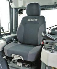 The new seat has many adjustments to accomodate different operators comfortably.