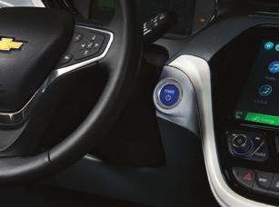 GETTING STARTED POWER BUTTON The Bolt EV features an electronic pushbutton start. The POWER button flashes when the driver s door is opened upon entry. Once the vehicle is ON, the button illuminates.