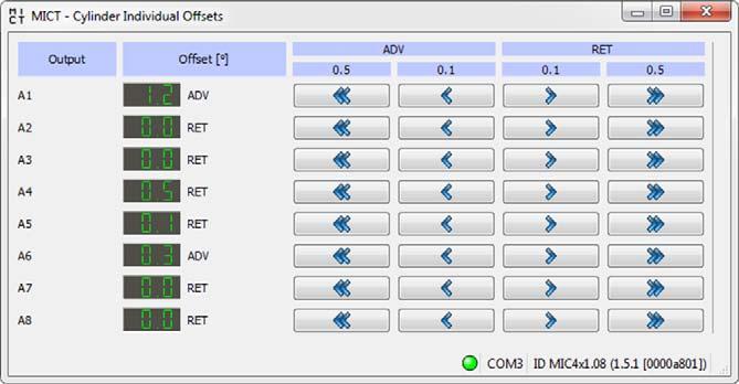 8 SETTINGS VIA THE MICT Adjust the sensitivity of the secondary short detection If a short-circuit is misdiagnosed at a sensitivity of 1.00, the sensitivity must be set to 1.02.