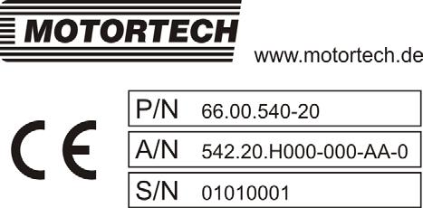 4 PRODUCT DESCRIPTION Product number of the ignition controller (P/N) Arrangement number of the ignition controller (A/N) Serial number of the ignition controller (S/N) 4.1.