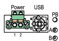 4 PRODUCT DESCRIPTION Service screw A USB connection, a button, two potentiometers and the supply voltage connection* are located under the service screw.