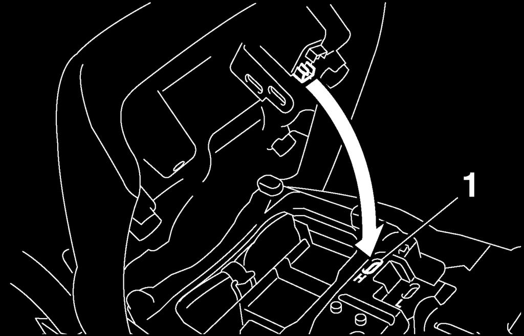 Install the rider seat height position adjuster so that the H mark is aligned with the match mark. 1. Projection 2. Seat holder B (for high position) 3.