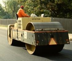 Finish Rolling Phase Drive with compression roll toward paver Gradual steering & turns