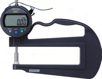 BSOLUTE Digimatic Quick Thickness Gauge Functions Series 547 ZERO/BS PRESET DT/HOLD Counting direction switching GO/±NG judgement Digimatic data output Simplified