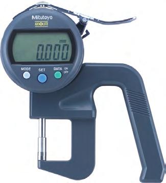 BSOLUTE Digimatic Quick Thickness Gauge Series 547 For measuring film, paper, etc., with a resolution of 0,001. accuracy unaffected by high plunger speed.