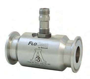 DESCRIPTION Turbine Flow Meter The FloClean Sanitary turbine flow meter was developed for use in the food, beverage and pharmaceutical industries.