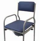 Toileting Appliances BE02 - Bedside Commode Chair Economy Bedside Commode Code: 12105SJ Aluminium bedside commode with backrest. Comfortable padded vinyl contoured backrest and seat.