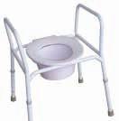 Economy Overtoilet Commode Frame Code: 12247SP 110kg weight capacity. Australian standards approved. Manufactured 22mm steel tube. Zinc dipped for rust proofing. Powder coated white.