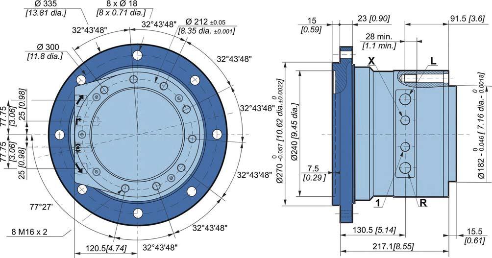 CHARACTERISTICS C D F P S M K 0 9 1 1 2 3 1 2 3 1 2 3 4 1 2 3 4 5 6 Dimensions for standard 1-displacement motor 72 kg [158 lb] 1,00 L [60 cu.in] D 1 2 3 1 Rotating fastening screw Classe N.m [lb.