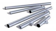 ACCESSORIES : LEGS Steel tube (1 ½ Sch. 40) legs are used in our patented square corner posts, held in position with an M12 compression hand knob.