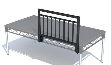 Sightline or low rails, stand 26 above platform height ALWAYS FOLLOW MANUFACTURERS SET UP INSTRUCTIONS. STEELDECK NY INC. All rights reserved.