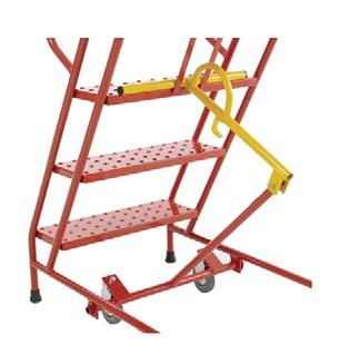 These models are also fitted with a safety bar to prevent misuse of steps when mobile, and when released, this lowers the steps to the floor, thus enabling the operator to safely use the steps.