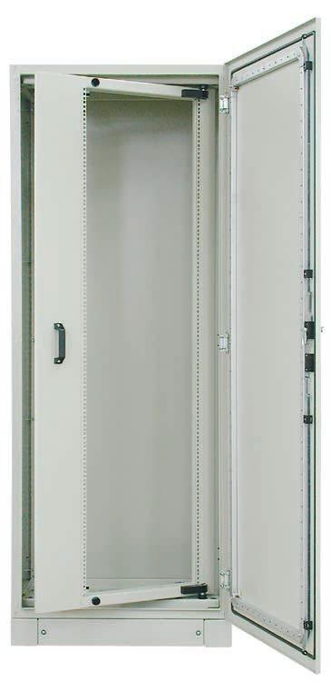 451 19" SWING FRAME 19" swing frame Intended for SZE2 cabinets 800 and 600 mm wide. Available in symmetrical and asymmetrical options. Equipped with door-stop. Two locks with double-bit insert.