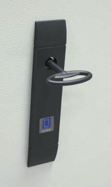 Complete wing of door with hinges and lock that includes double-bit insert (no handle).