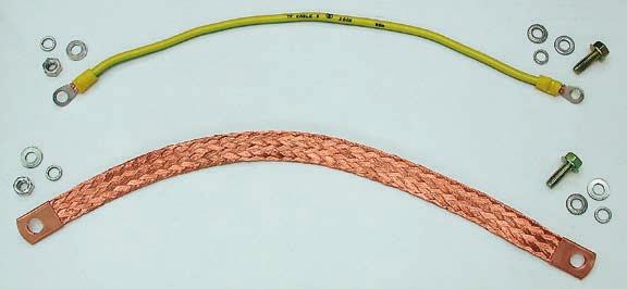 EARTHING AND SHIELDING Earthing cable set Copper wires for making compensation protective connections between all the removable components of the cabinet, its structure, and the earthing strip.
