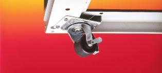 Note: Adjustable feet cannot be used together with the light/ medium duty castor, as both use the same mounting hole.
