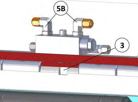 4.1.1 Model 4.5T156B Installation Using appropriate lifting means, lift the attachment at the positions indicated (1). Remove the lower hooks (2).
