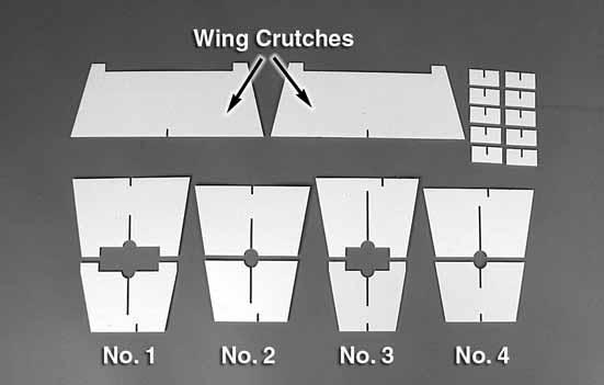 Glue the forward horizontal fuselage (wings) to the aft horizontal fuselage (stabilizer).